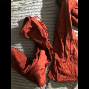 Over the knee faux suede boots